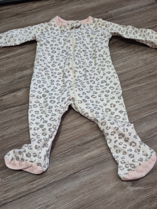 Gerber Other - Gerber Cream and Pink Leopard-Print Footed One-Piece